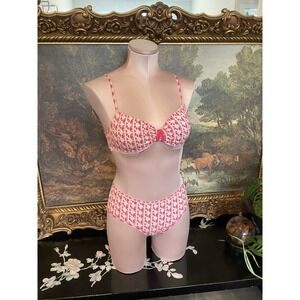 Vintage 90s Y2K Calvin Klein Choice Pink Geometric Bikini Set NWT • Large / M